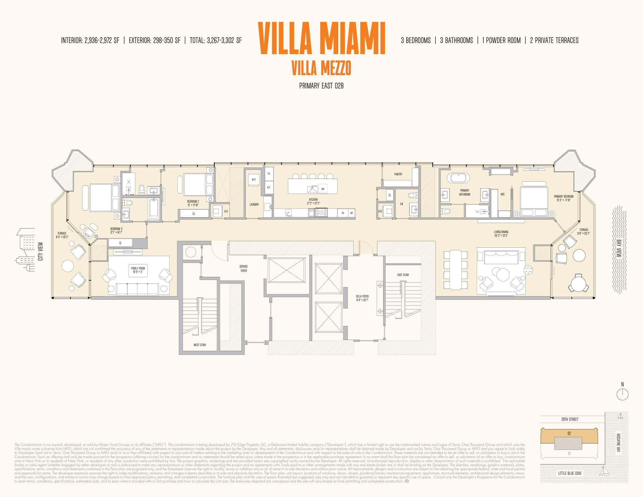 Villa Mezzo 3-bedroom half-floor plan