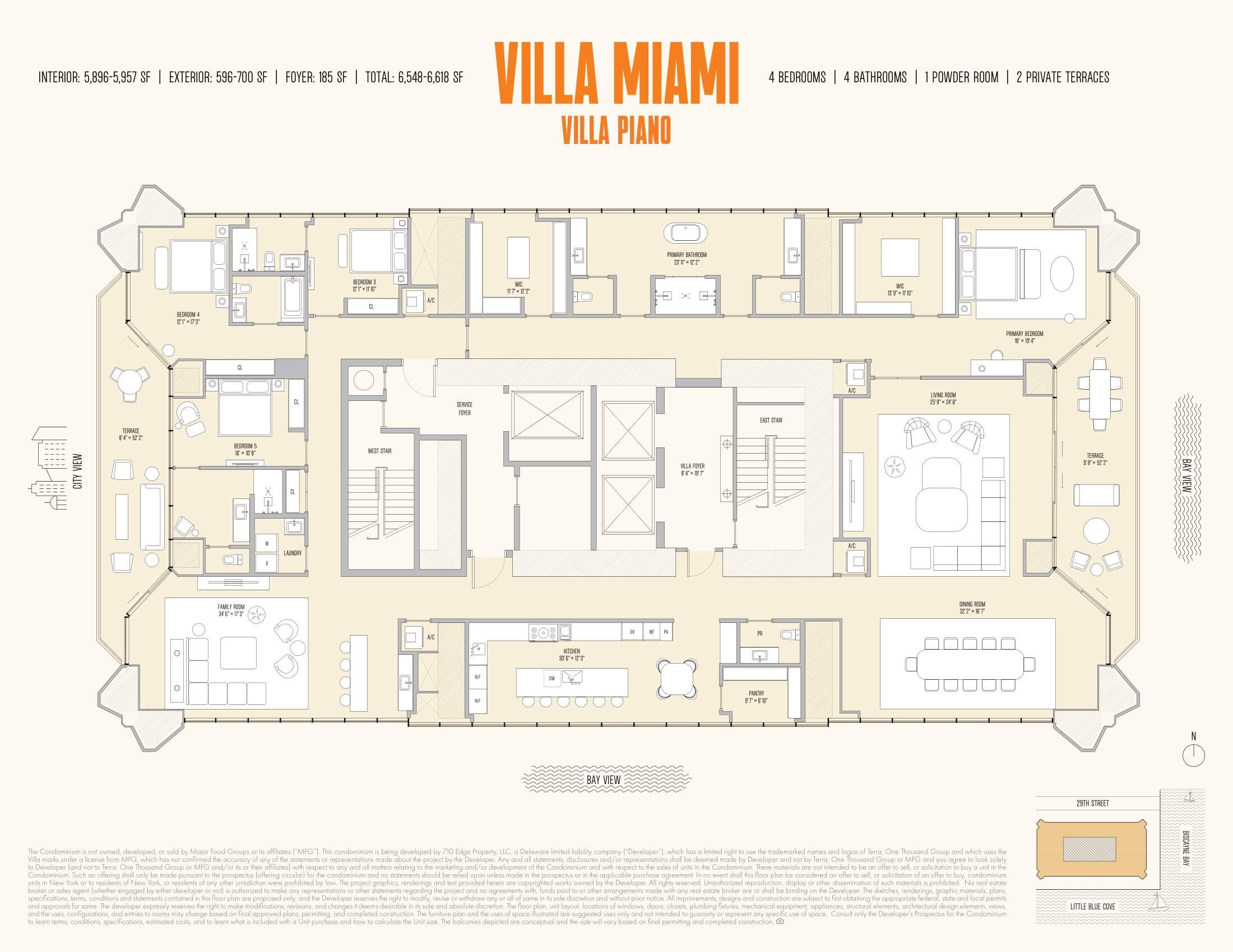 Villa Piano 4-bedroom full-floor plan