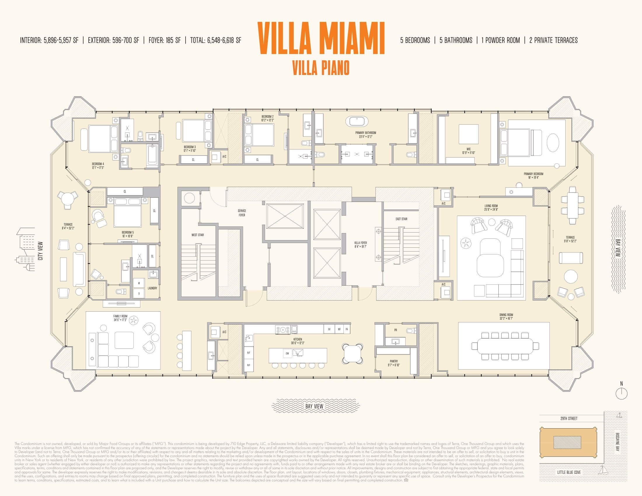 Villa Piano 5-bedroom full-floor plan