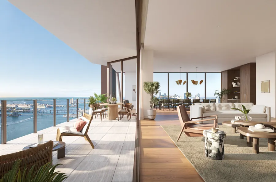 Villa Piano living room opening to the terrace