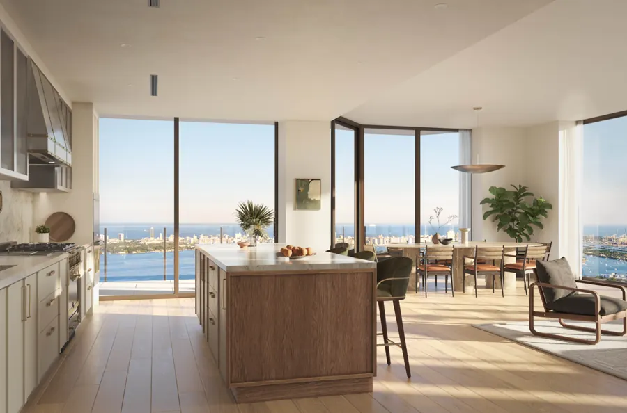 Villa Mezzo kitchen and living room